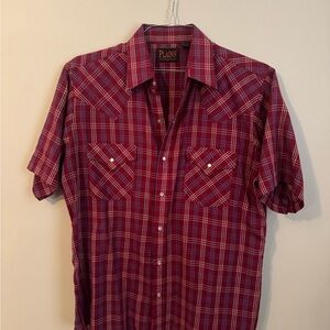 Plains Red Checkered Men's Casual Shirt